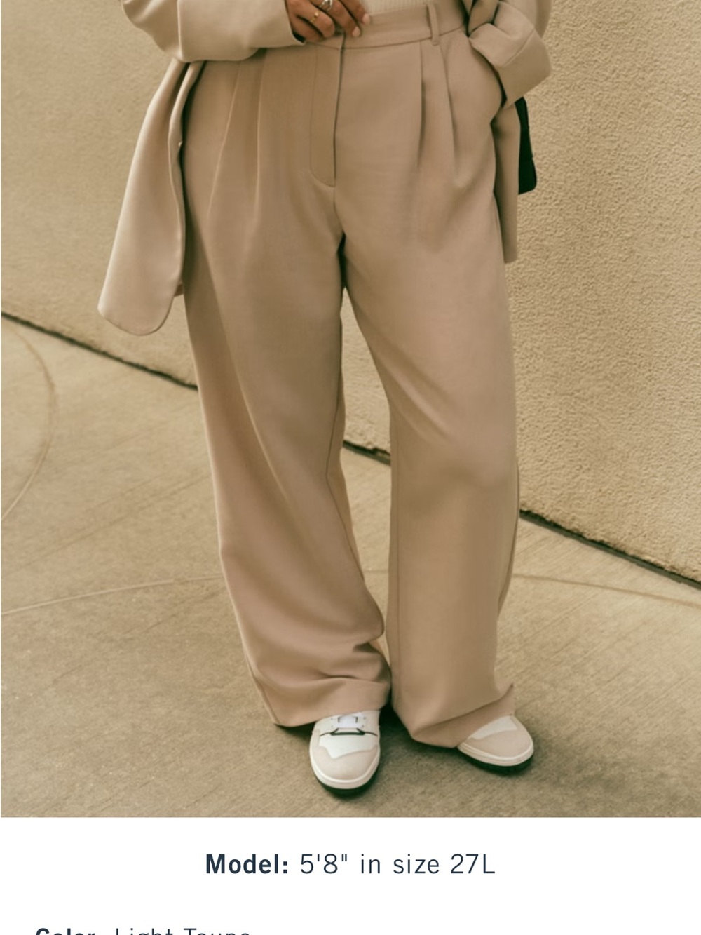 Abercrombie & Fitch Light Taupe Wide-Leg Trousers